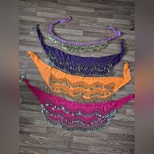 Bundle of 4 Belly Dance Hip Scarves